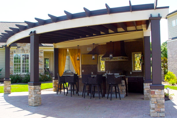 Custom designed outdoor patios constructed by Westmount Builders